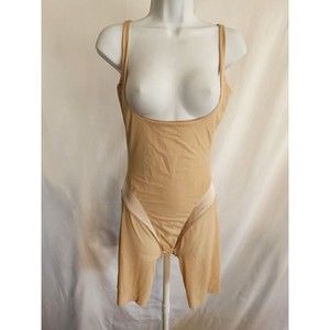 Haute Contour Spanx Beige Mid-Thigh Shapewear Bodysuit Size XL